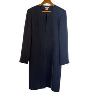 Design Exchange for Nordstrom 100% Silk Black Longline Jacket Size 16 Career